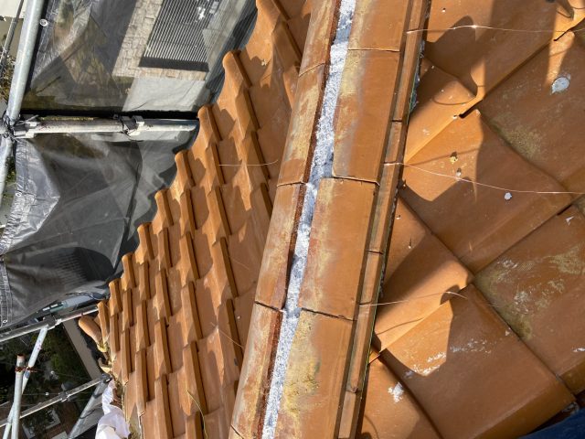 明石市ののし瓦積み直し工程